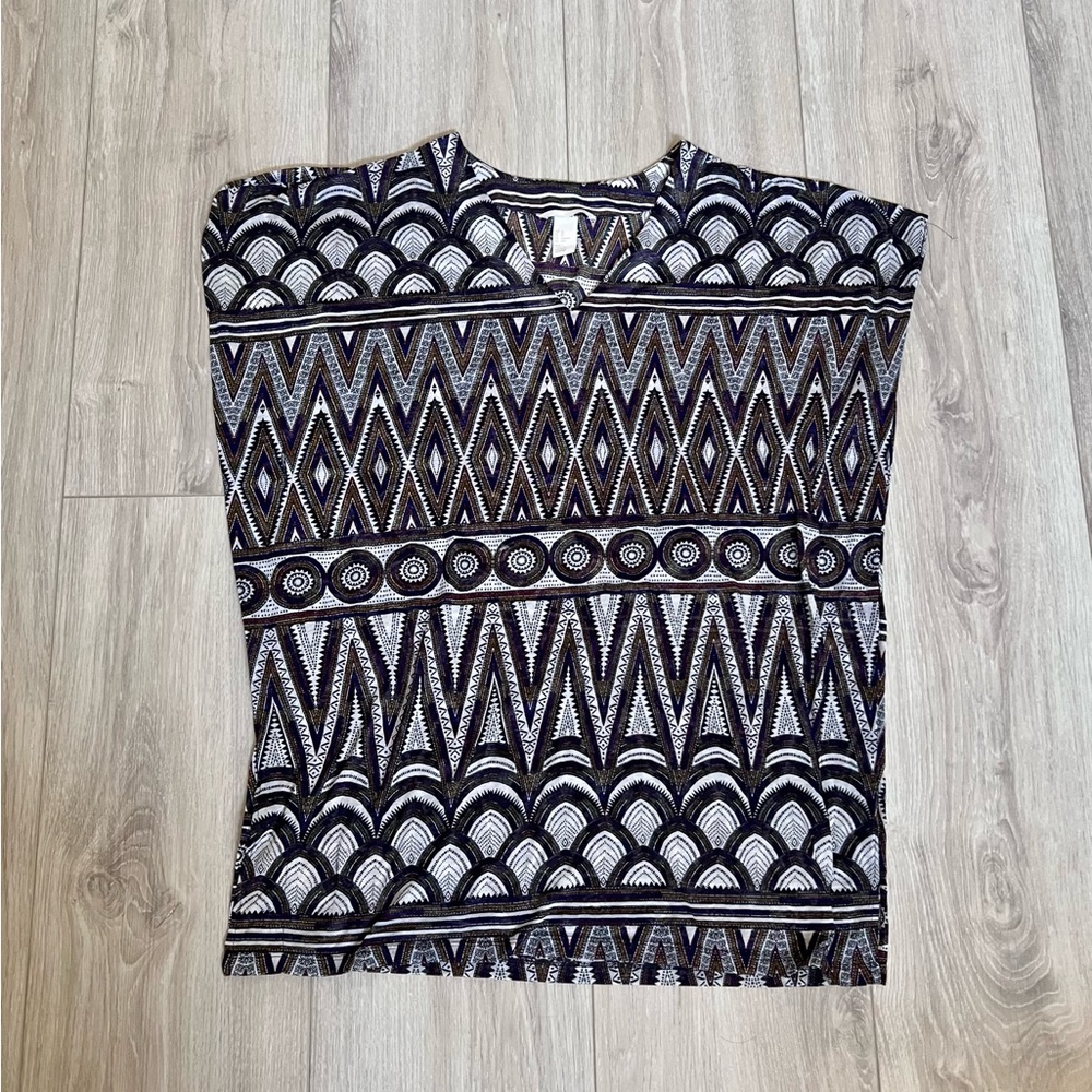 (NEW) H&M Boxy Graphic Tunic/swim suite cover